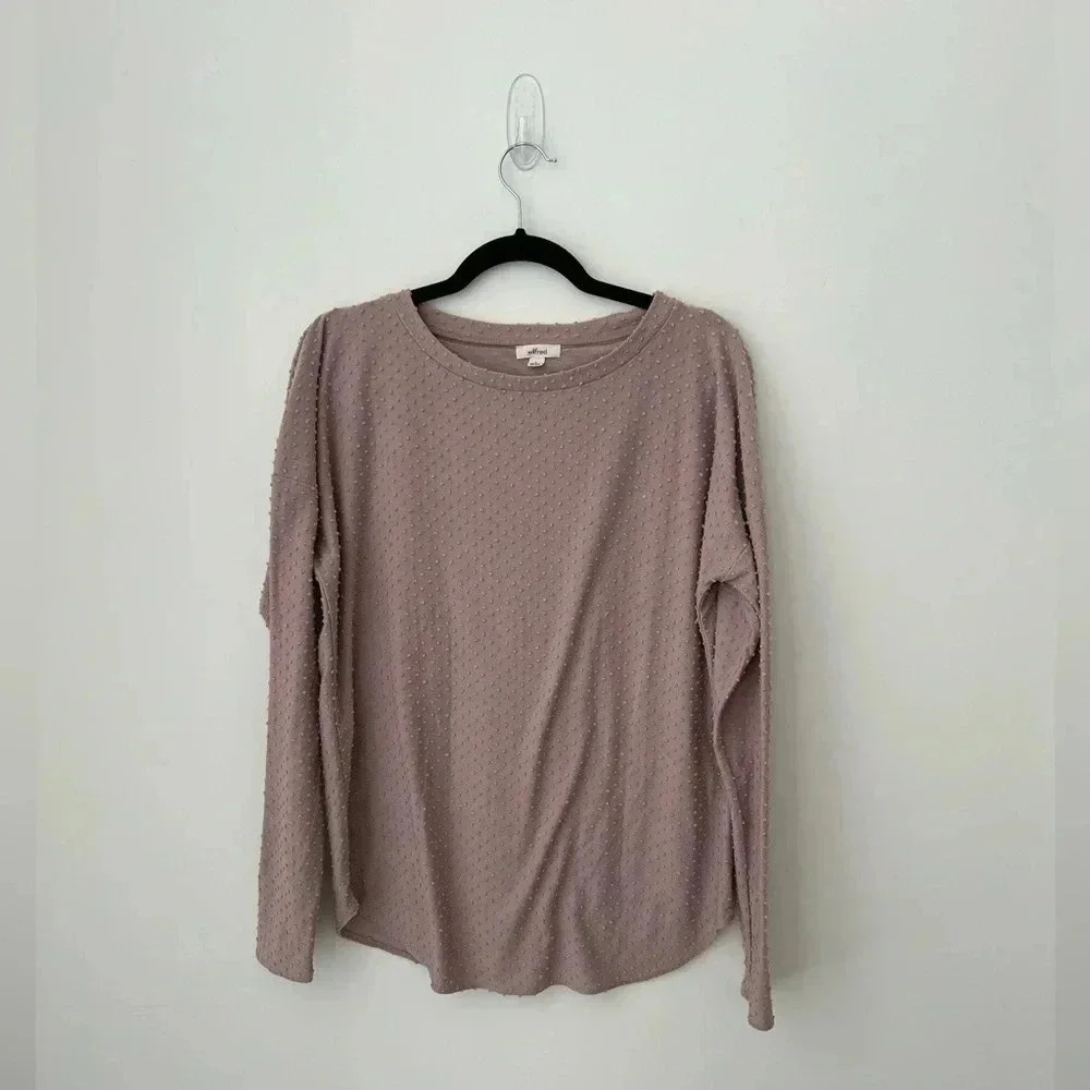 Wilfred Textured Long Sleeve Top in Light Pink